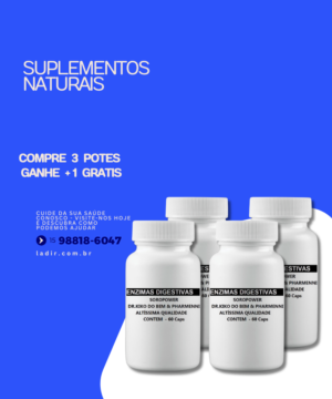 ENZIMAS DIGESTIVAS 60 CÁPSULAS PHARMENNI & SOROPOWER DR. KIKO DO BEM - Image 3