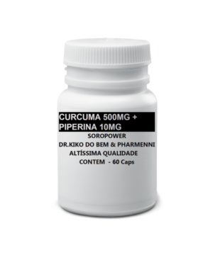 CÚRCUMA 500MG + PIPERINA 10MG MELHOR DO BRASIL - 100% PURO E NATURAL