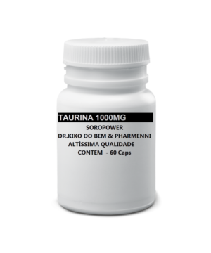 TAURINA 1000MG - 100% PURA 60 CÁPSULAS - SOROPOWER - PHARMENNI